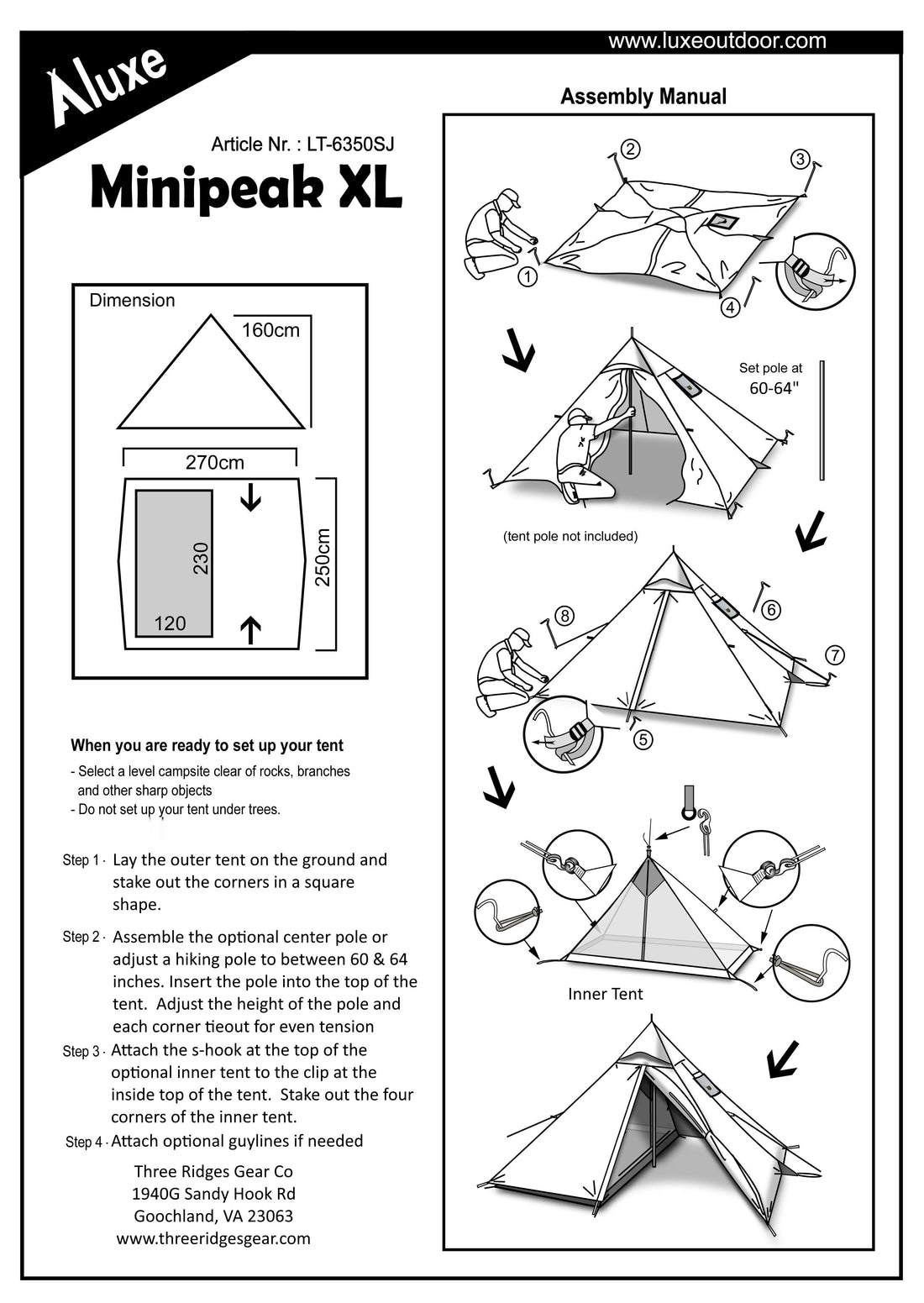 Minipeak XL Setup Instructions